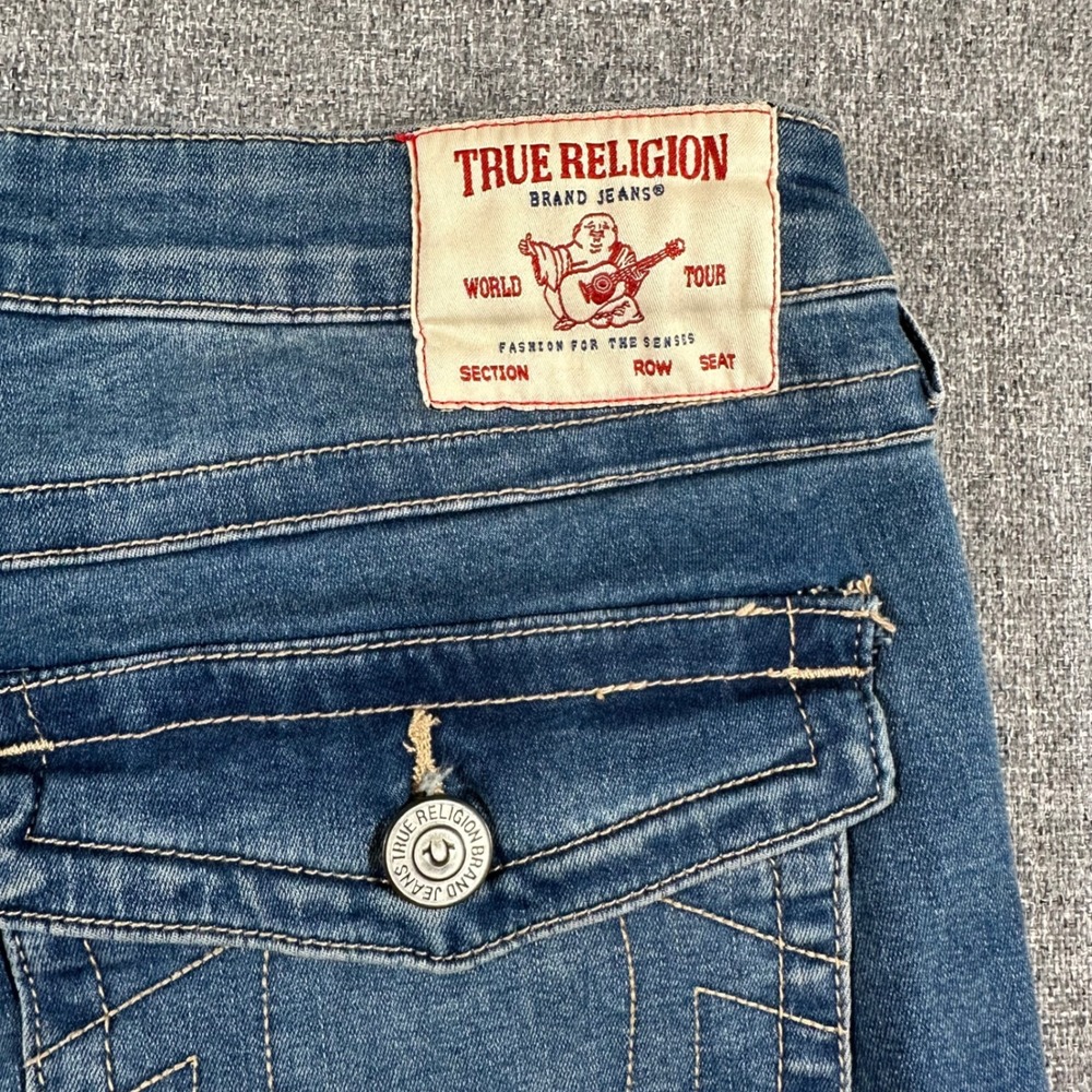 True Religion Jeans Women 30 Stella Mid Rise Skinny Blue Flap Pocket EXCELLENT